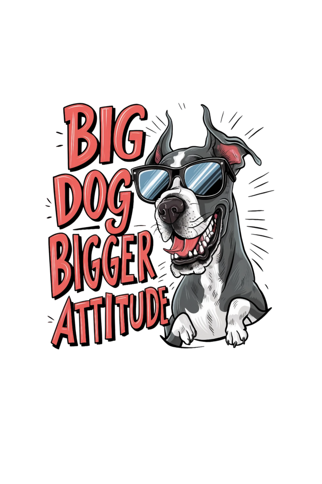 Big Dog Bigger Attitude Unisex Half Sleeve T-shirt